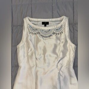 Banana Republic Cream Top with Beaded Embellishments